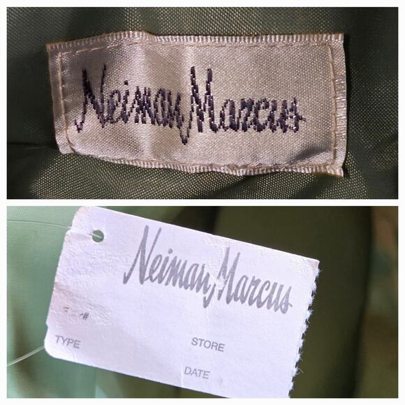 NWT Neiman Marcus Canvas Small Tote Bamboo Handles - Picture 6 of 7